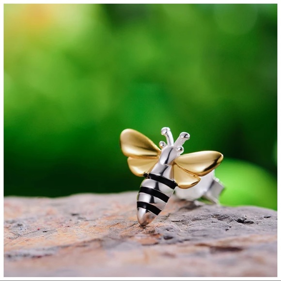 🎁 Artisan Handmade 925 Silver The Zehuva Honeybee Dainty Earrings - Picture 5 of 7